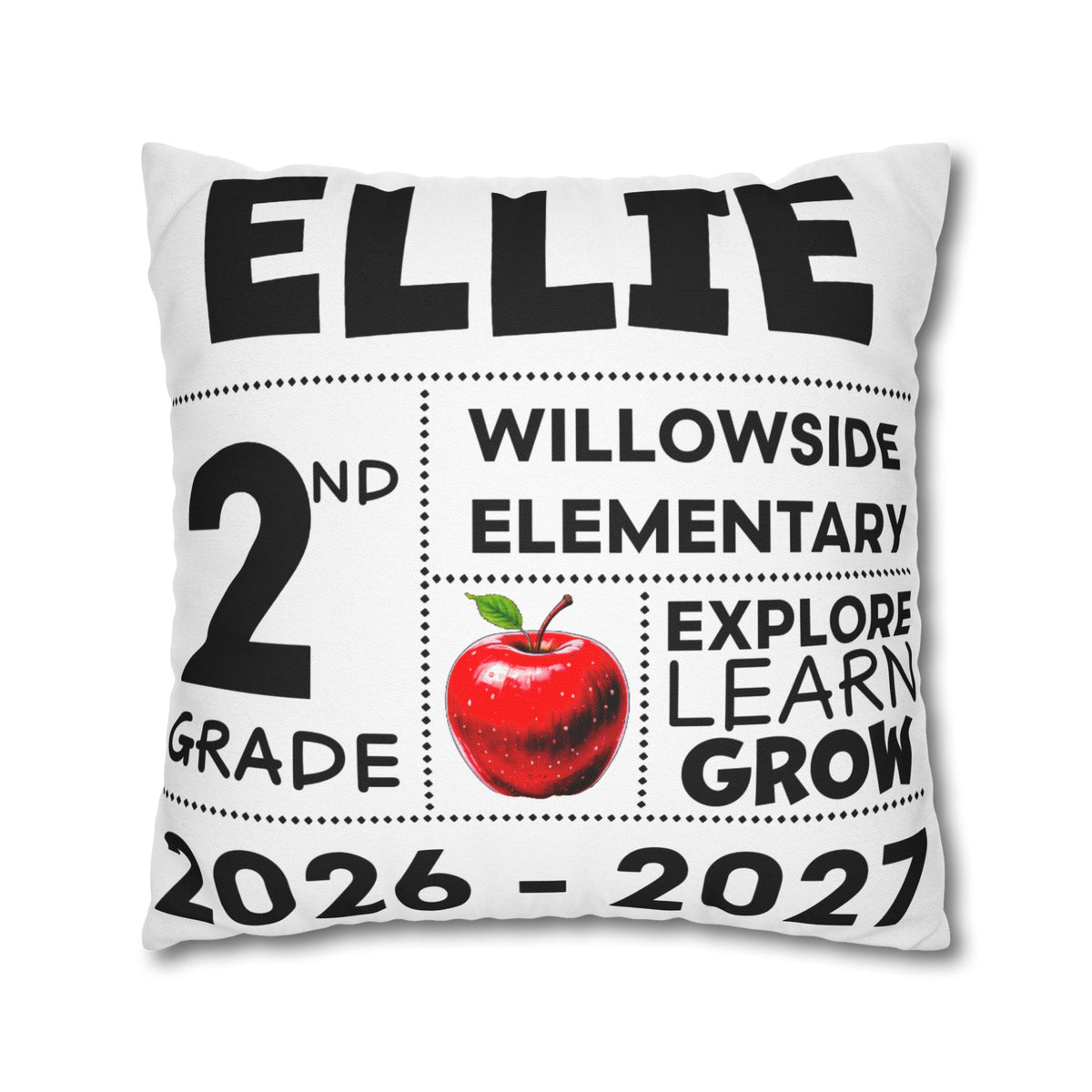 Personalized Grade School Pillow — Custom Name, Elementary Class of 2026-2027