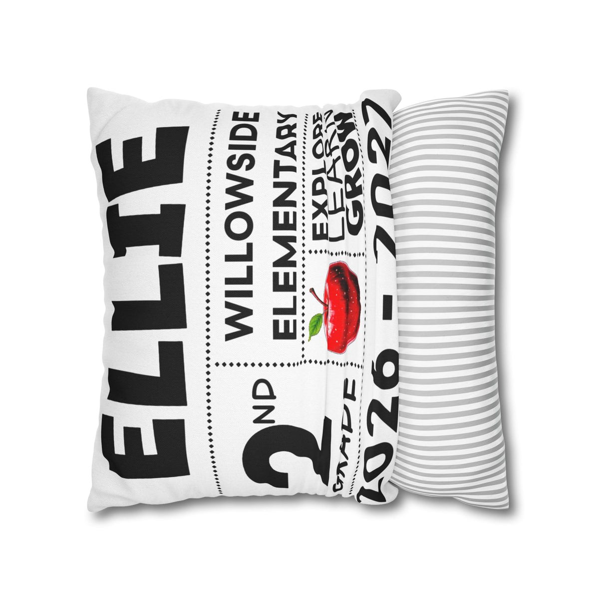 Personalized Grade School Pillow — Custom Name, Elementary Class of 2026-2027