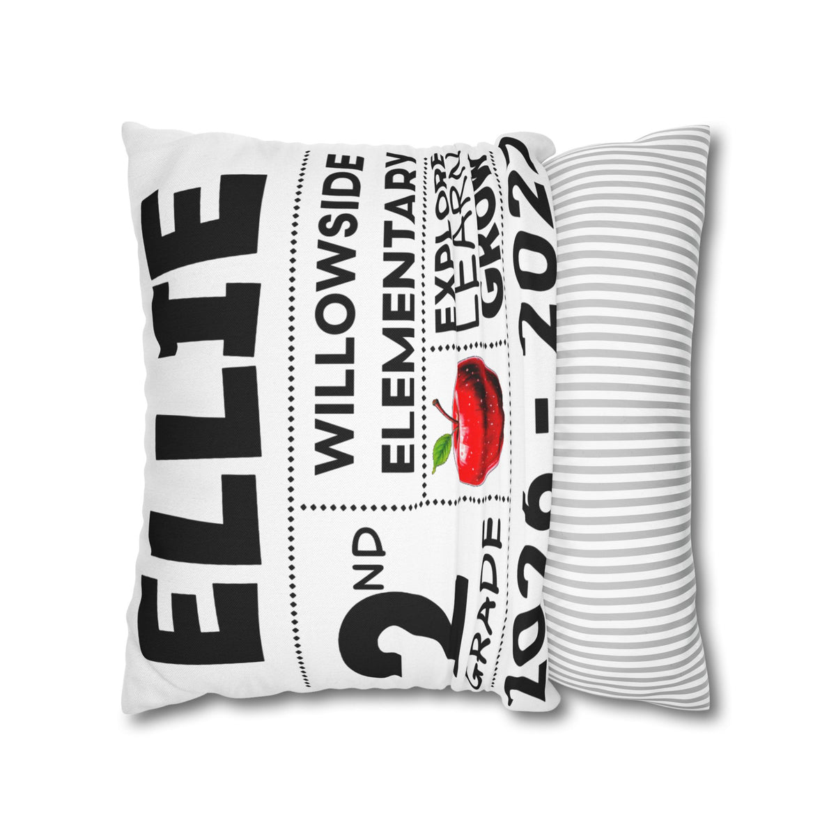 Personalized Grade School Pillow — Custom Name, Elementary Class of 2026-2027
