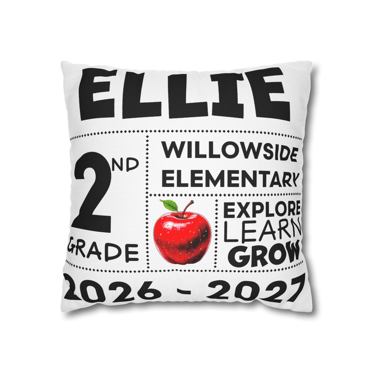 Personalized Grade School Pillow — Custom Name, Elementary Class of 2026-2027