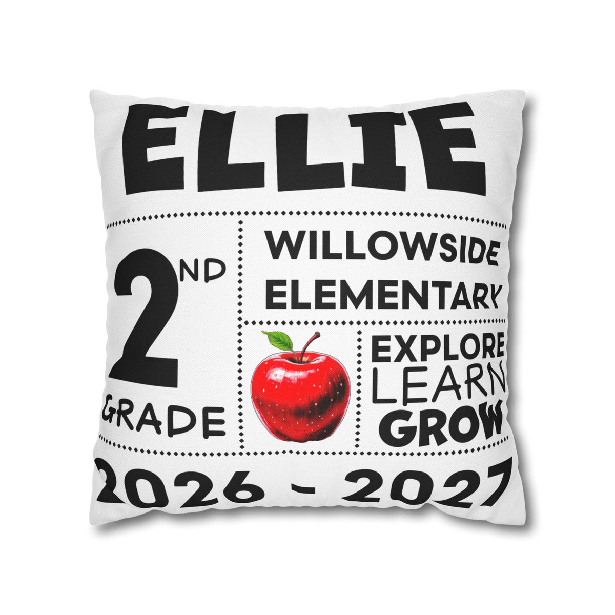 Personalized Grade School Pillow — Custom Name, Elementary Class of 2026-2027