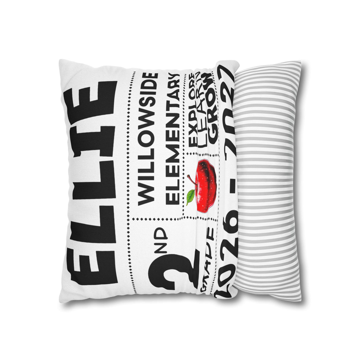 Personalized Grade School Pillow — Custom Name, Elementary Class of 2026-2027