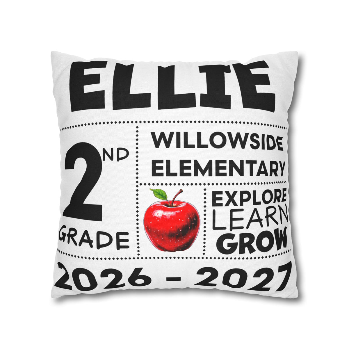 Personalized Grade School Pillow — Custom Name, Elementary Class of 2026-2027