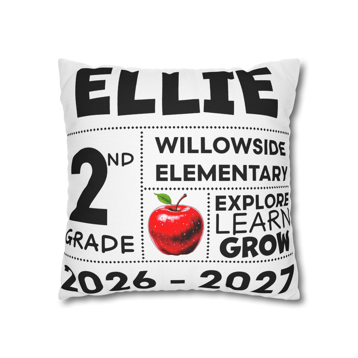 Personalized Grade School Pillow — Custom Name, Elementary Class of 2026-2027