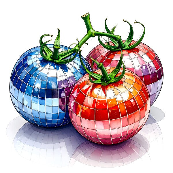 Disco Tomatoes - Photo Board 8" x 8"