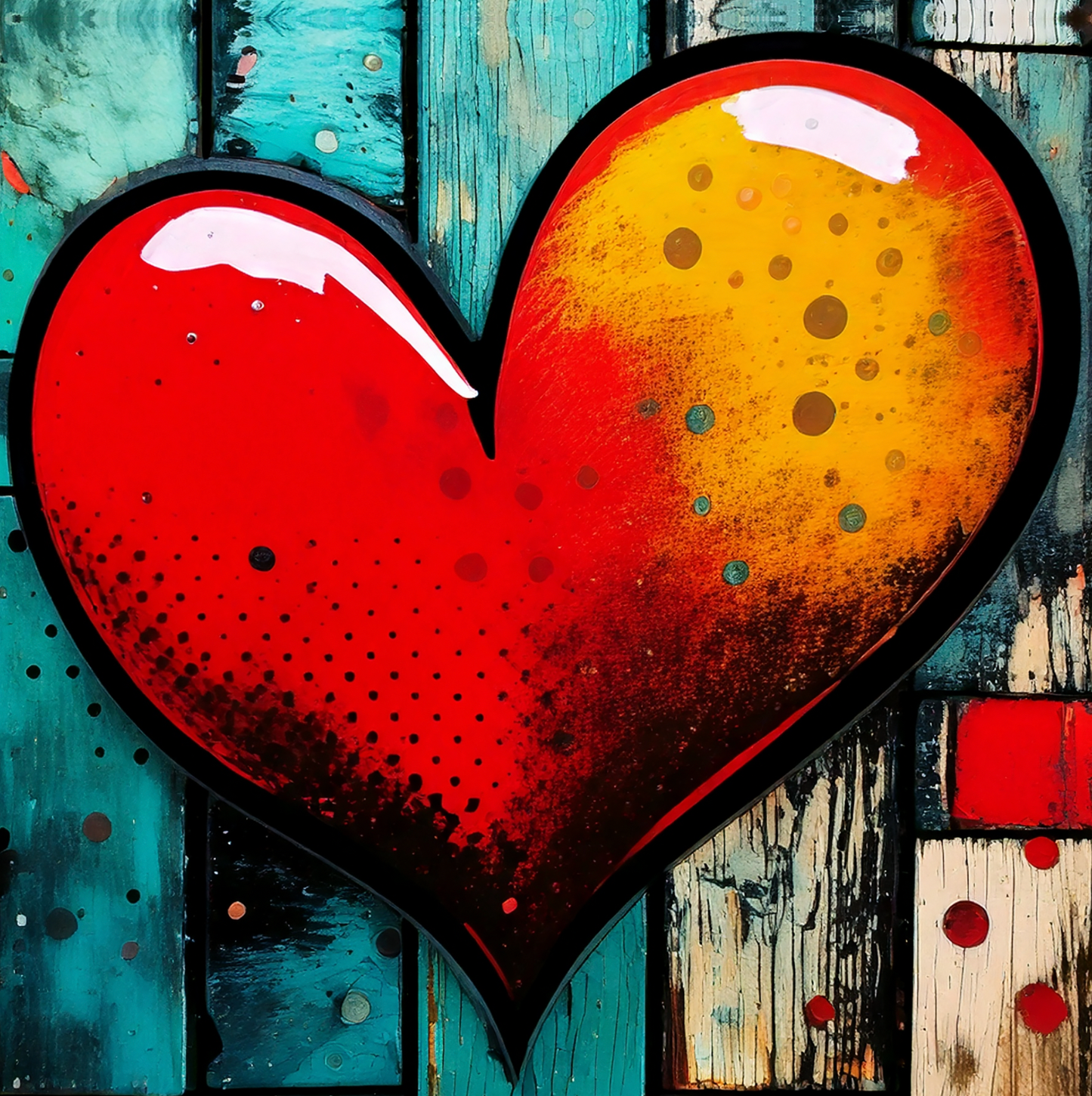 Comic Book Heart Canvas