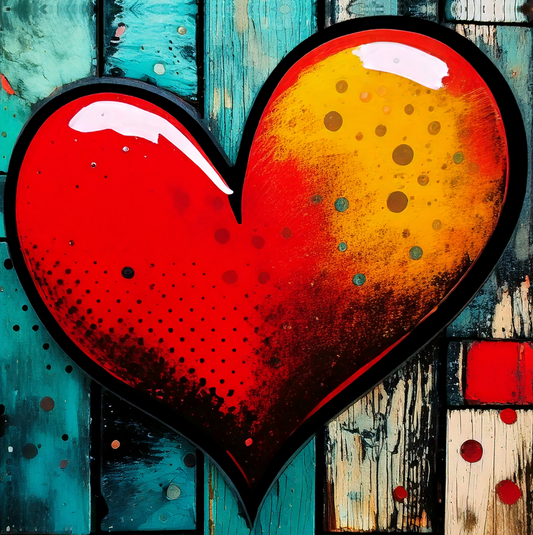 Comic Book Heart Canvas