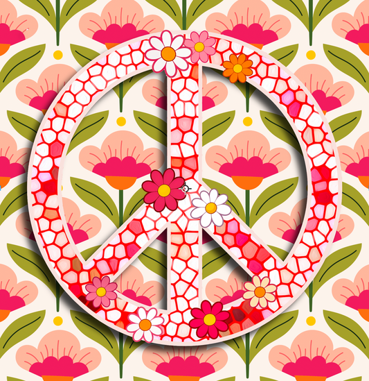 Stained Glass Peace Sign Canvas