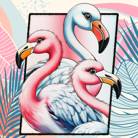 3 Flamingos Canvas