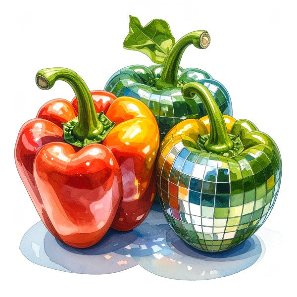 Disco Bell Peppers Photo Board 8" x 8"