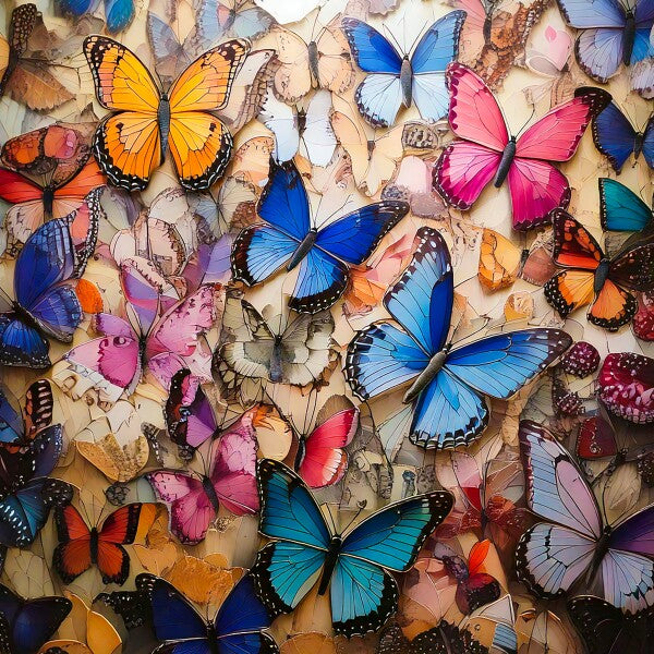Butterfly Collage Acrylic Print 8" x 8"