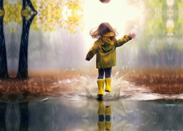 Frolicking in the Rain Canvas