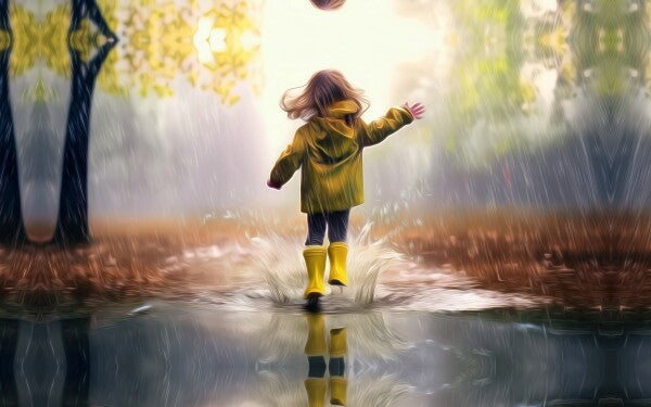 Frolicking in the Rain Canvas