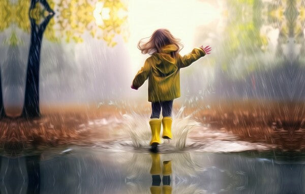 Frolicking in the Rain Canvas