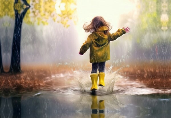 Frolicking in the Rain Canvas