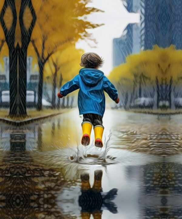 Frolicking in the Rain Canvas
