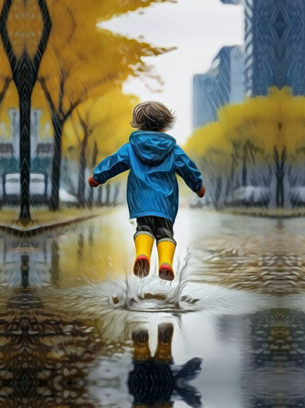 Frolicking in the Rain Canvas