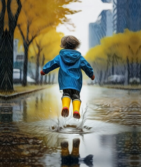 Frolicking in the Rain Canvas