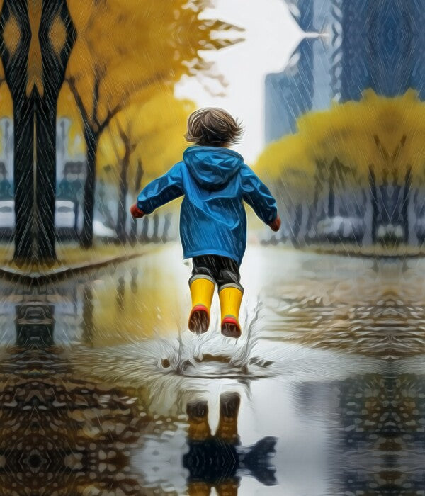 Frolicking in the Rain Canvas