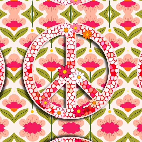 Stained Glass Peace Sign Canvas