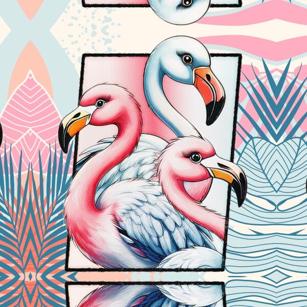 3 Flamingos Canvas