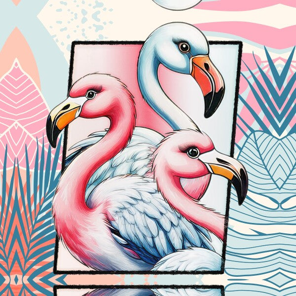 3 Flamingos Canvas