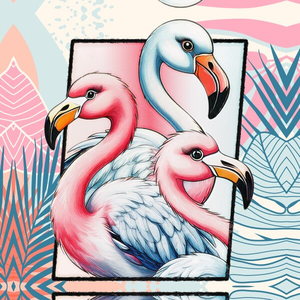 3 Flamingos Canvas