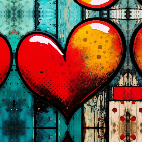 Comic Book Heart Canvas