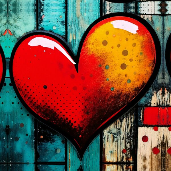 Comic Book Heart Canvas