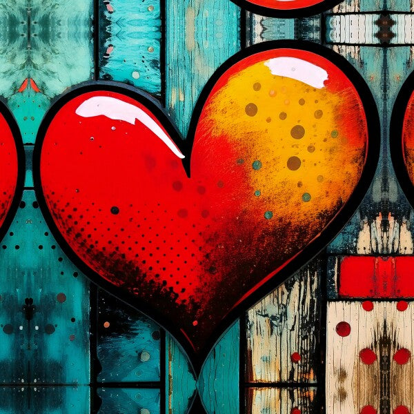 Comic Book Heart Canvas